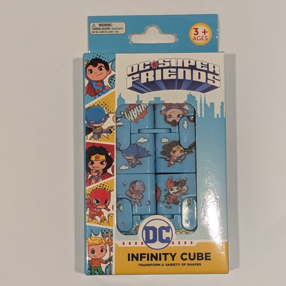 DC Super Friends Blue Infinity Cube Fidget Toy for Kids - Collectible NIB